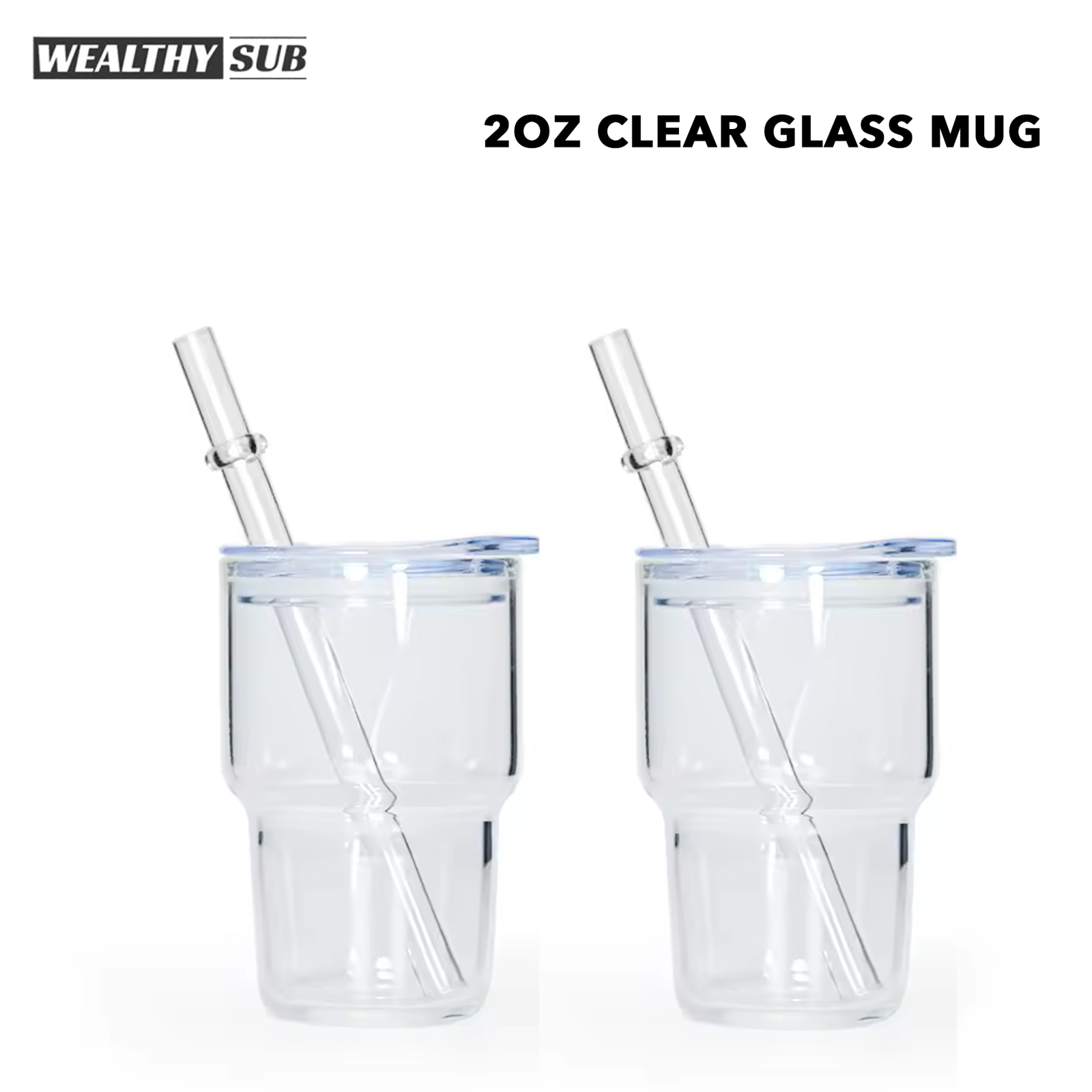 Wealthysub China warehouse sublimation 2oz clear&frosted glass mug
